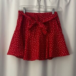 Glam Red Polka Dot Skater Skirt